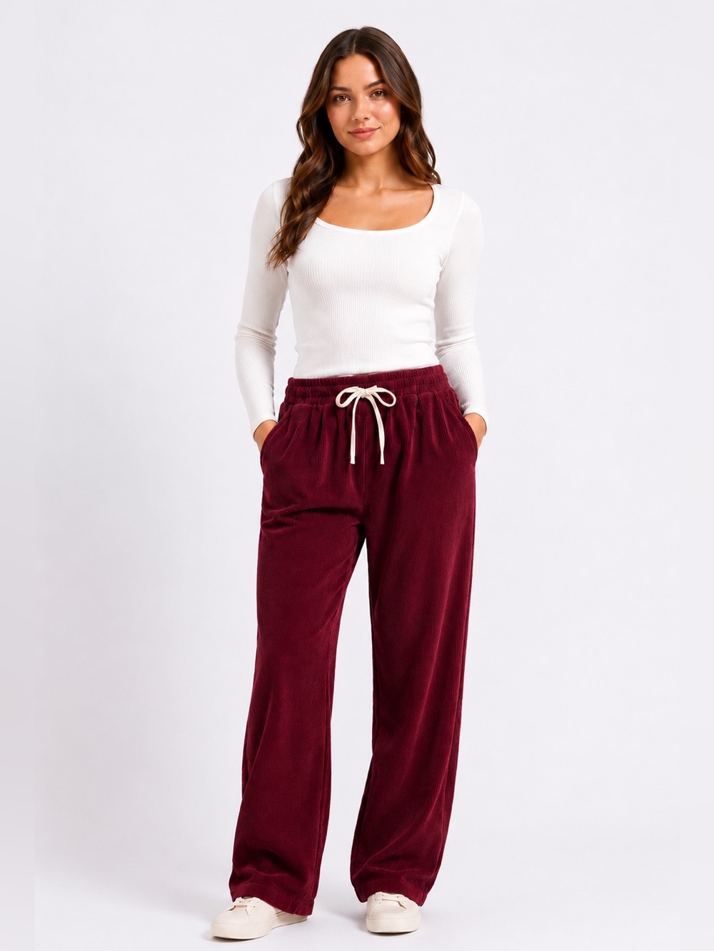 BP. Burgundy Corduroy Wide Leg Lounge Pants XL
